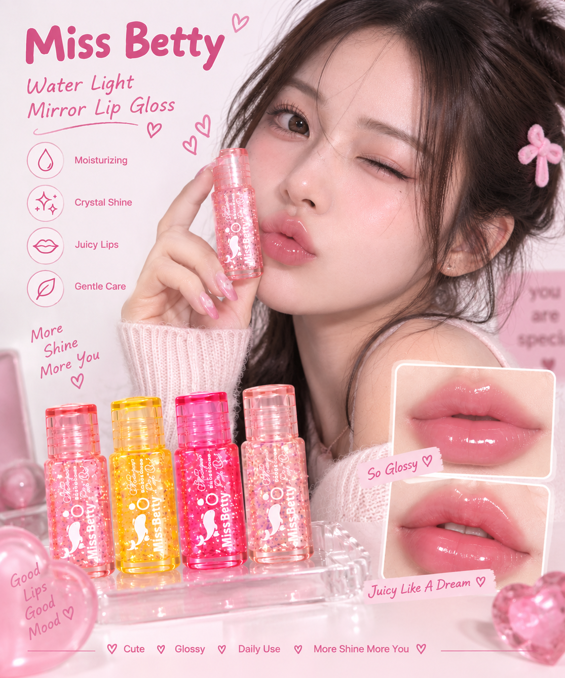 🫧 Miss Betty Lip Gloss | كلوس مِسس بيوتي 🐬💗✨🎀