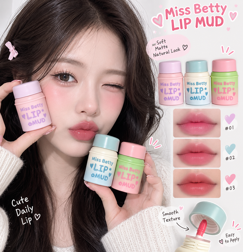 🎀 Miss Betty Lip Mud | روج كريمي مخملي 💄🌷✨