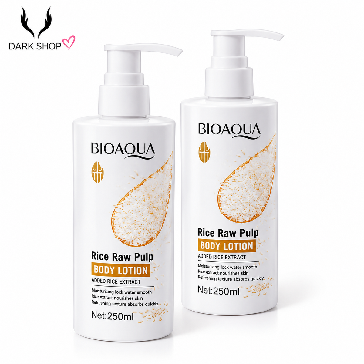BIOAQUA Rice  Body Lotion 🌾🤍🫧
لوشن الجسم بخلاصة الأرز 🧴✨🎀