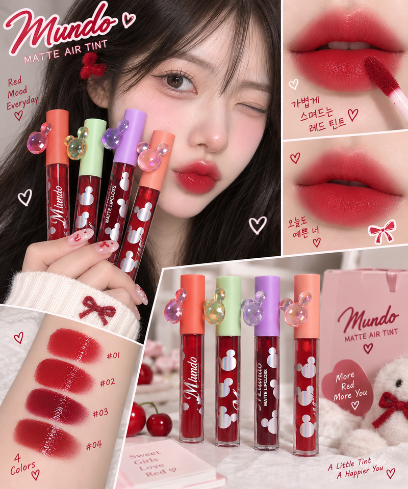 🎀 Mundo Lip Tint | تنت ميكي 🍒💋✨🫧