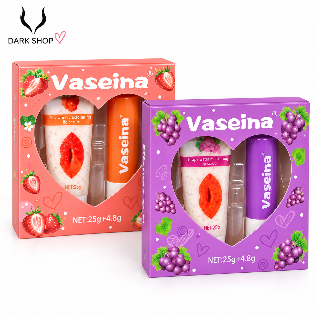 Vaseina Lip Scrub Set 🍓🍇💗
سكراب الشفايف + مرطب 🫧💋🎀✨