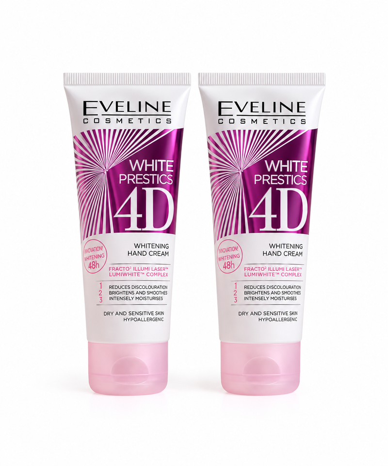 🤍✨ Eveline White Prestige 4D – كريم تفتيح وترطيب اليدين 🧴🌸💗